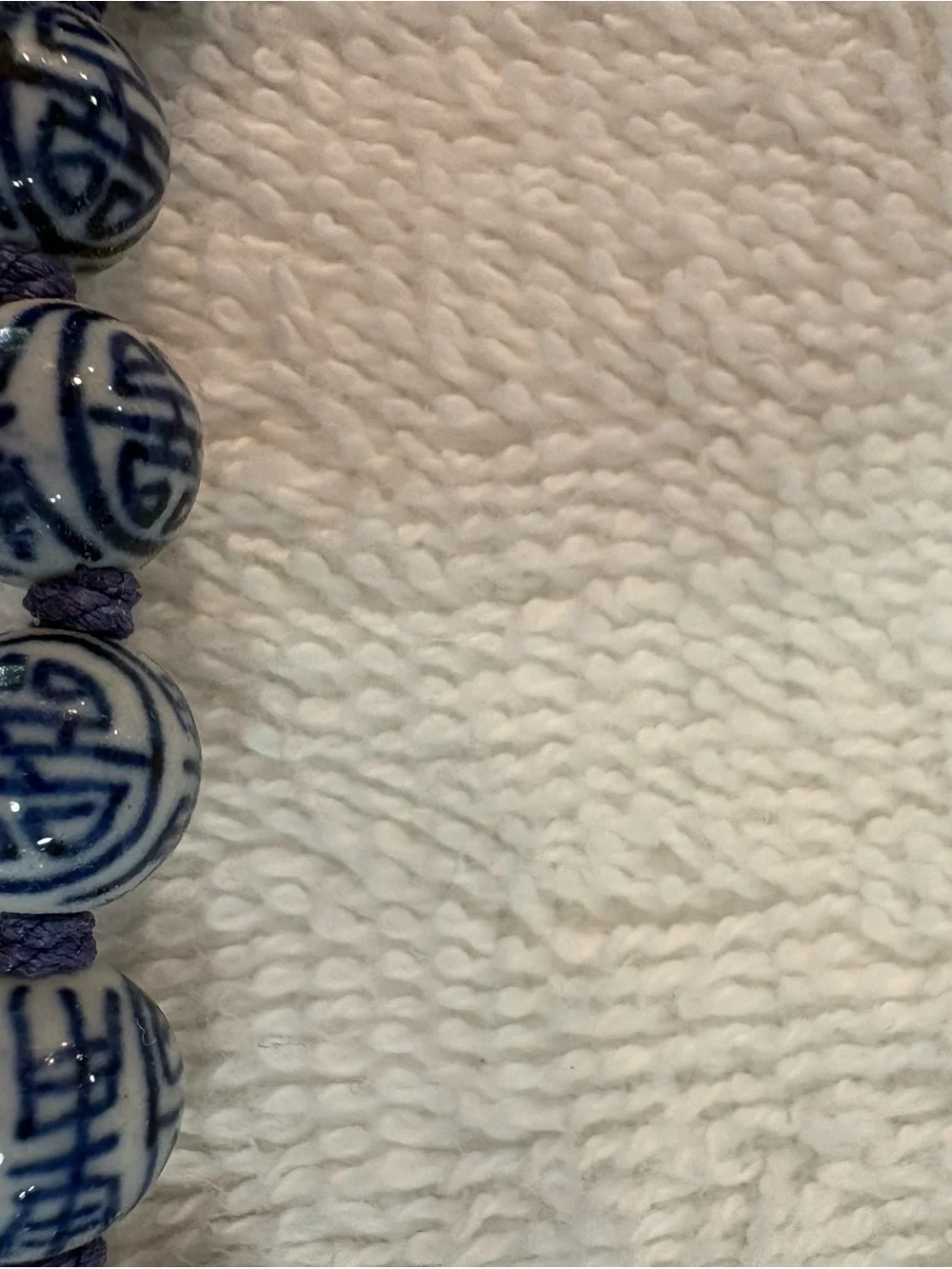 Blue and White Porcelain-Style Bead Necklace for Women